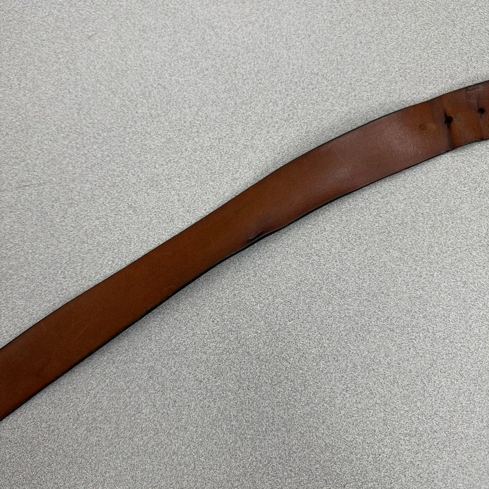 W. Kleinberg Belt Mens 40 Brown Leather Made in Italy Classic Distressed 1.5